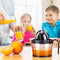 Citrus Juicer, Sunhanny Orange Lemon Manual Hand Squeezer, Anti-Slip Lid Rotation Reamer Lime Press, 17-Ounce Capacity, Transparent Black