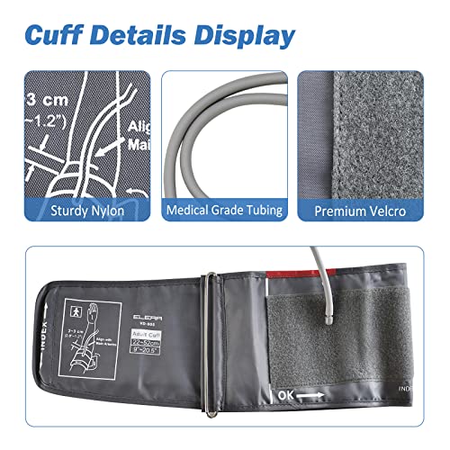 Extra Large Blood Pressure Cuff, ELERA Replacement Extra Large Cuff Applicable for 9”-20.5” Inches (22-52CM) Big Arm, Cuff Only BP Machine Not Included