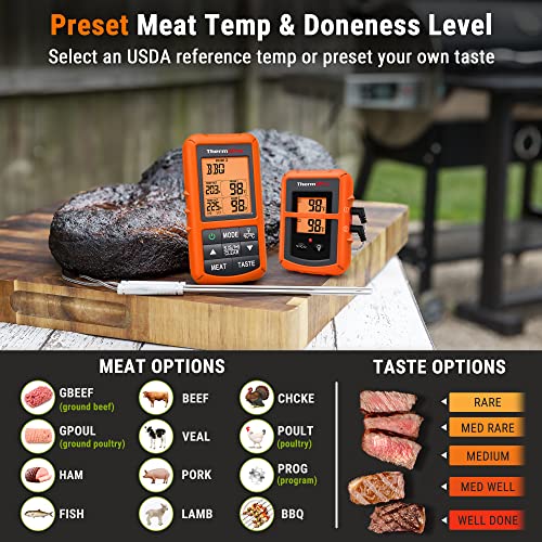 ThermoPro TP20 Wireless Remote Digital Cooking Food Meat Thermometer with Dual Probe for Smoker Grill BBQ Thermometer