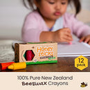 Honeysticks Pure Beeswax Crayons - Non Toxic Crayons Made with Food Grade Ingredients that are Baby and Toddler Safe - For 1 Year Plus - Easy to Use and Hold For Early Grip Development - 12 Pack