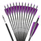 ZSHJGJR 30 Inch Archery Carbon Arrows Hunting Arrows with 4” Turkey Feather Targeting Practice Arrows Spine 500 for Compound & Recurve & Traditional Bow 6/12pcs (12 x Purple Arrows)