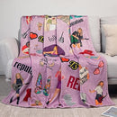 Artlunar Singer Inspired Throw Fleece Blanket Gifts for Music Lovers Women Girls, Cozy Travel Blanket Perfect for Sofa Bed  (Purple-6042, 60" x 50")