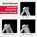 Decaura 3-Mode Handheld Shower Head with 150cm Shower Hose Brass Wall Elbow Bracket Soft Spray Luxury Massage (Chrome)
