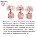 (Rose Quartz) - Top Plaza Chakra Healing Crystals Copper Money Tree Wrapped On Natural Rose Quartz Base Feng Shui Luck Figurine