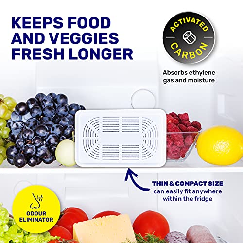 [4PCE] Xtra Kleen Carbon fridge deodorant, Activated Charcoal for Long-Lasting Performance, Eliminate Fridge Odors for Fresh and Clean Food Storage
