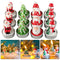 NAVESO Christmas Candles, 12 Pieces Christmas Candles with Motif, Christmas Tree, Christmas Tea Light Candles, Handmade Delicate Santa Claus Snowman Acorn Tree Candles (4 Styles)