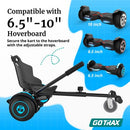 Gotrax HoverflyKart Seat Attachment Accessory for 6.5" 8" 8.5" 10" Self Balancing Scooter, Adjustable Frame Length and Handlebar Control Buggy Attachment, Hover Board Go Kart Accessory, Large, Black