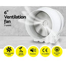 Greenfingers Grow Tent Ventilation Kit 6" Hydroponics Duct Fan Carbon Filter Fans Growing System Indoor Greenhouse Hydroponic Complete Package Indoor Plant Kits,with 5m Air Ducting and 2-Speed