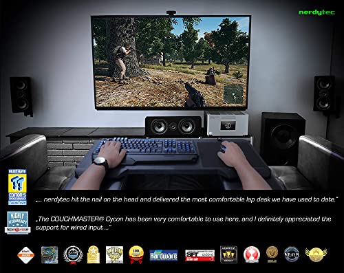 Couchmaster CYCON² Black Edition - Couch Gaming Desk for Mouse & Keyboard (for PC, PS4/5, Xbox One/Series X), Ergonomic lapdesk for Couch & Bed