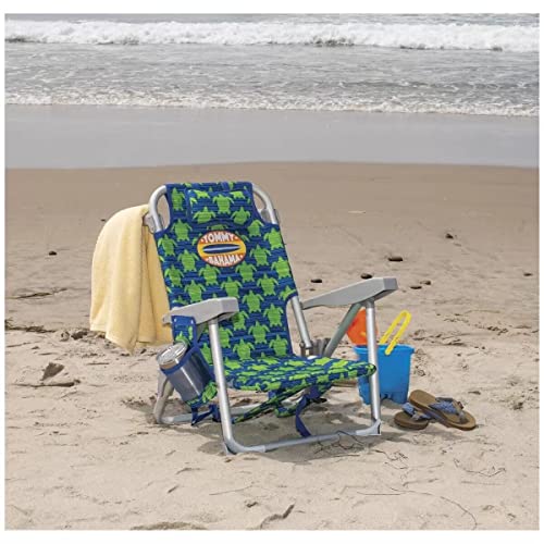 Tommy Bahama 5 Position Kids Backpack Beach Chair Green Turtle