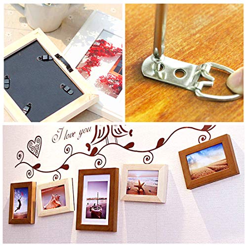 Swpeet 160 Pcs Heavy Duty Assorted Picture Hangers Kit with Screws Picture Hangers Assortment Kit For Picture hanging Solutions with Transparent Box - 7 Models