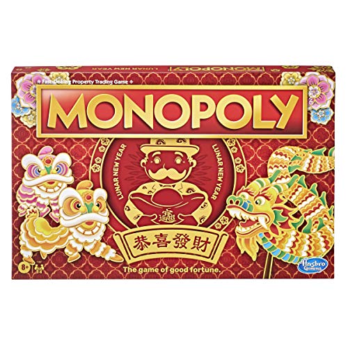 Monopoly - Lunar New Year Edition Board Game - Includes Chinese New Year Red Envelopes - 2-6 Players - Family Board Games and Toys for Kids - Boys and Girls - F1697 - Ages 8