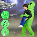 Scary Halloween Green Alien Inflatable Kid Costume Blow Up Suits Party Dress