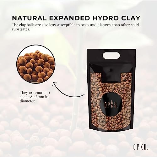 Orku Hydro Clay Balls Organic Premium Hydroponic Expanded Plant Growing Medium