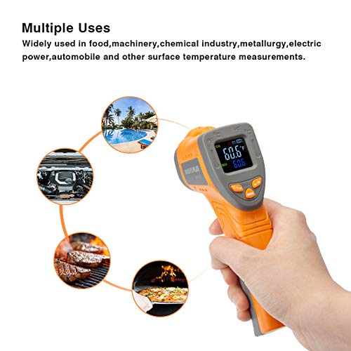 Inkbird Infrared BBQ Meat Thermometer, Non-Contact Digital Laser Temperature Gun Pizza Oven Thermometer INK-IFT01 with Adjustable Emissivity, -50℃~550℃ Instant Read for Cooking Automotive Industrial