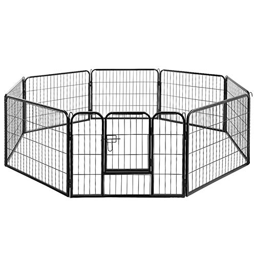 i.Pet 24" Large 8 Panel Pet Dog Playpen Rabbit Play Pen Playpens Fence Cage Cages Puppy Exercise Enclosure Crate Pets Barrier Portable Outdoor Indoor Run Gate Guinea Pig Heavy Panels Kennel