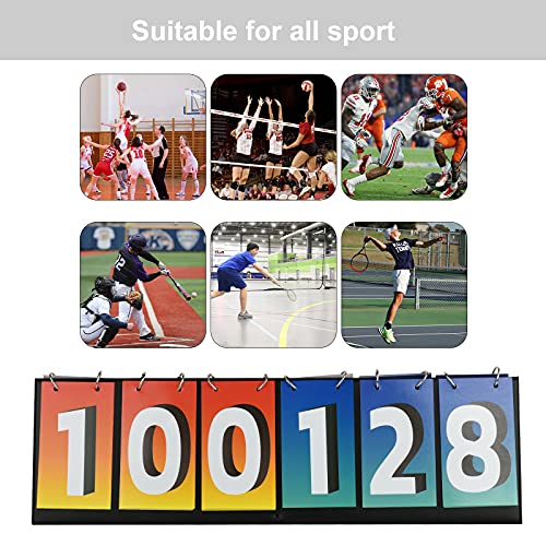 Cosmos Portable Table Top Flip Scoreboard Score Keeper Score Flipper for Basketball Football Soccer Baseball Hockey Multi-Sports Competition, 6 Number Cardboards