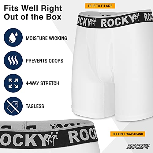 Performance Boxer Briefs- 2 Pack Men's Stretch Athletic Underwear, Red-M