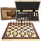 AGREATLIFE's Original 15" Magnetic Chess Board Set - Wooden Chess Board for Kids and Adults - Universal, Competition Ready - Hand Carved Travel Game Chess Pieces - Felted Board Storage, Vintage Chess