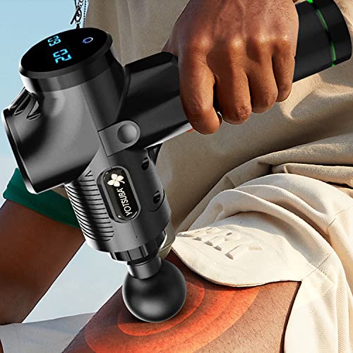 Yotsuba Massage Gun Deep Tissue, Handheld Electric Muscle Massager, High Intensity Percussion Massage Device for Pain Relief with 6 Attachments & 30 Speed(Black)