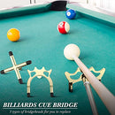 Skylety Pool Cue Snooker Pool Bridge Stick Pool Table Accessories Retractable Billiards Cue Stick Bridge with 3 Pieces Removable Brass Bridge Head, Billiards Pool Cue Accessory for Pool Table (Gold)