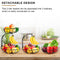 2 Tier Fruit Basket for Kitchen Countertop Detachable Metal Wire Fruits Vegetable Storage Bowl Tiered Stand Holder with Banana Hanger for Dining Table Organizer