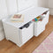 KidKraft White Nantucket Wooden Storage Bench for Kids with 3 Drawers/Storage Bins/Baskets, Toy Storage, Children's Bedroom Furniture, Nursery Furniture, 14564