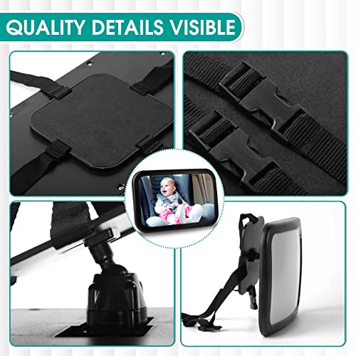 Largest and Most Stable Backseat Mirror with Premium Matte Finish - Crystal  Clear View of Infant in Rear Facing Car Seat