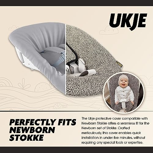 Ukje Cover Compatible with Stokke Tripp Trapp Newborn Set, 1 Piece, Perfect Fit Cover for Newborn Set Stokke, Luxurious Breathable and Soft Cotton, Leopard
