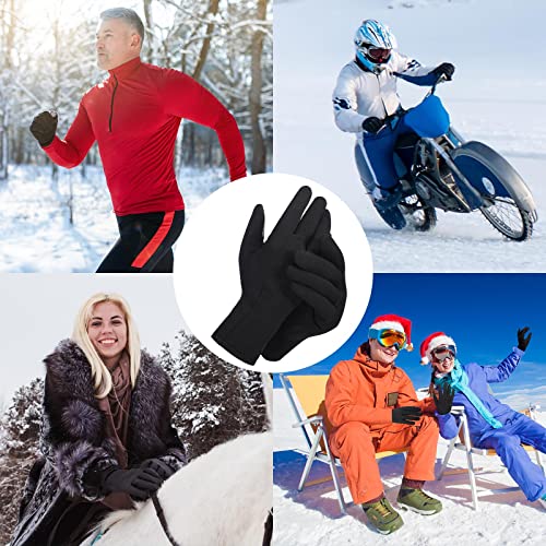 3 Pcs Winter Gloves Black Cold Weather Anti Slip Glove Liners Touchscreen Thermal Glove Warmers for Men Women Gifts Cycling Biking Sporting Driving