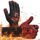 Grilling Gloves 1472℉ Extreme Heat Resistant, 14 Inch Grill BBQ Gloves for Men, Silicone Non-Slip Kitchen Oven Mitts, Hot Cooking Oven Gloves for Grilling, Frying, Baking, Welding, Fireplace