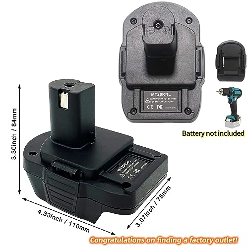 URUN for Makita Convert to for Ryobi Battery Adapter,MT20RNL Adaptor for Ryobi 18V Power Tools,Cordless Battery Converter
