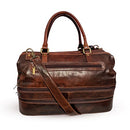 Leather Duffle Adventure Bag Weekender Travel Luggage with Shoe Compartment