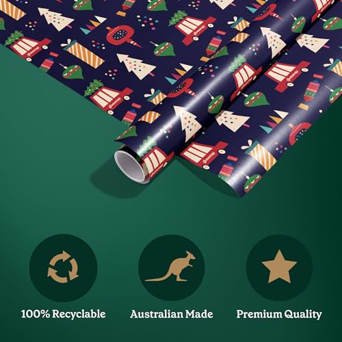 GIVEWRAP The Gift Wrap That Gives To Charity. All Occasions and Birthday Gift Wrap Paper for Adults & Kids, Recyclable, Eco-Friendly, Christmas Illustration Bundle (6 Sheets, 50 cm x 70 cm)