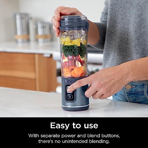 Ninja BC151BK Blast Portable Blender, Cordless, 18oz. Vessel, Personal Blender-for Shakes & Smoothies, BPA Free, Leakproof -Lid & Sip Spout, USB-C Rechargeable, Dishwasher Safe Parts, Black