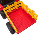 Kids Ride On Toy Farm Tractor Toy Electric Car Trailer w/MP3 Indoor Garden - Red