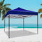 Instahut Gazebo 3x3, Pop Up Camping Tent Marquee Folding Blue Gazebos Garden Outdoor Wedding Party Canopy Patio, Water Resistant and UV Silver Coating