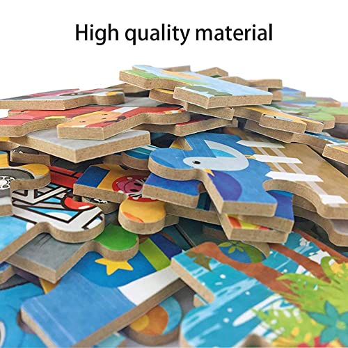 Puzzles for Kids Ages 3-5 Year Old 20 Piece Colorful Wooden Puzzles Set of 6 Vibrant Theme Brain Development Learning Toys Set for Boys and Girls (6 Puzzles)