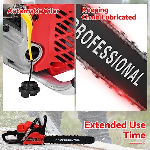ADVWIN Petrol Chainsaws, 58cc 2-Cycle Gasoline Powered Chain Saws 20 Inch Handheld Cordless Petrol Chainsaws, Power Chain Saws for Trees Wood Farm Garden Ranch Forest Cutting