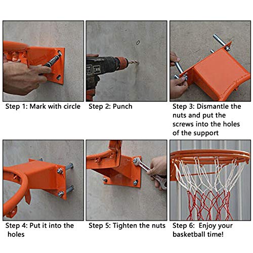 Kids Basketball Hoop, Dream Travel Basketball Rim Goal Wall Mounted Basketball Hoop Indoor Outdoor Hanging Basketball Hoop, 32centimeter/12.6inch(1-Rim, 1-Net, 4-screws)