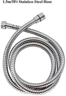 ValueHall Shower Hose 59Inches/1.5M Stainless Steel Shower Head Hose Double Lock Extra Long Replacement Handheld Shower Hose with Brass Fittings Teflon Tape and Washers Included Chrome Finish V7052