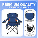 KingCamp Oversized Camping Chair Folding Chair Lawn Chairs Heavy Duty 300lbs Camp Chair Full Padded High Back Portable Chair with Cooler Bag, Cup Holder, Side Pocket for Outdoor Fishing Picnic Sports