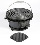 IronMaster R36pro Pre-Seasoned Cast Iron Hibachi Grill, Portable Charcoal Grill for Outdoor Camping, BBQ Cooking Surface 13.2"