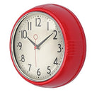 Yoiolclc Wall Clock Retro Silent Non Ticking Wall Clocks Battery Operated 50's Vintage Design for Kitchen (9.5 Inch, Red)
