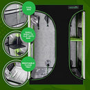 Lightweight Hydroponic Grow Tent Garden - 36'' x 24'' x 53'' Indoor Plant Growing System w/Durable Reflective 600D Mylar, Observation Window - Includes Removable Floor Tray, Pole Shelf
