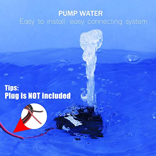 LEDGLE Mini Submersible Water Pump (240L/H, 3.6W), Electric Brushless Fountain, Powerful Water Pumps Ultra-Quiet, Dual-Purpose Design for Aquariums, Fish Tank, Hydroponics, Aquaponics, Ponds