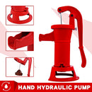 Youwise Red Cast Iron Pitcher Pump 25 ft Lift, Retro Hand Water Pump, Manual Water Suction Pump for Home, Yard, Garden, Farm, Pond