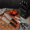 Amorston Knife Set, 15 Pieces Kitchen Knife Set with Built in Knife Sharpener Block, Dishwasher Safe, German Stainless Steel Knife Block Set