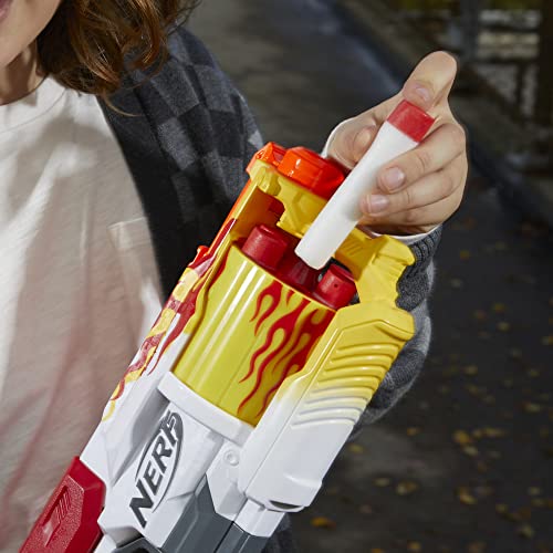 Nerf Mega CycloneShock Toy Blaster, Hotrod Color Style, 6-Dart Drum, 6 Nerf AccuStrike Mega Darts, Easy Priming (Amazon Exclusive)