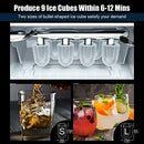 Cobuy 2 in 1 Ice Maker with Water Dispenser, Countertop Ice Cube Maker with LED Display, 9 Cubes Ready in 6-12 Min, 2L Water Tank Perfect for Home/Office/Bar/RV (Black)